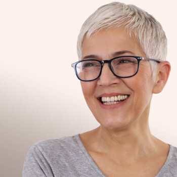 mature woman wearing glasses